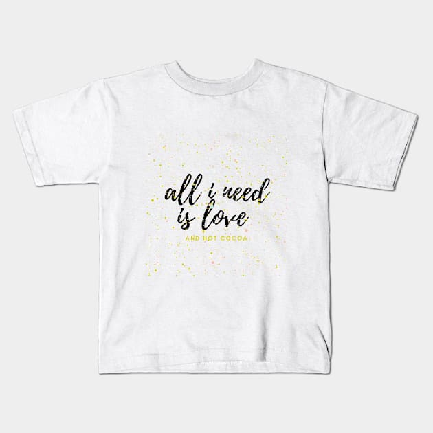 Gold dots with a text for valentine's day Kids T-Shirt by Artletar